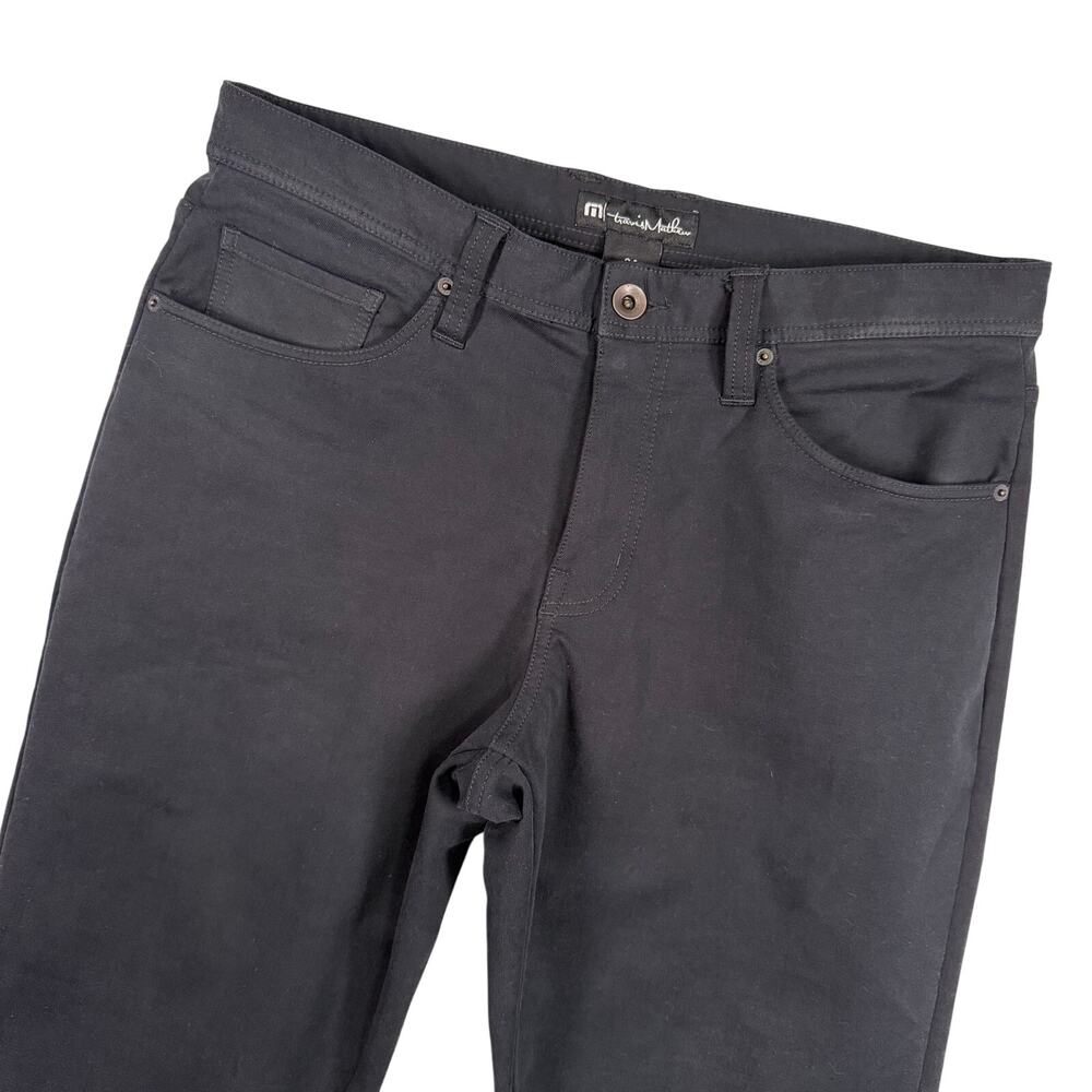 Travis Mathew Mens 34x32 Cloud Denim Pants Black Stretch Cotton Blend Chino Golf